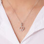 Cyclist Heart Necklace Sterling Silver Personalised, thumbnail 2 of 7
