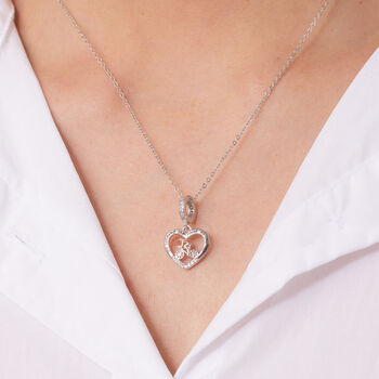 Cyclist Heart Necklace Sterling Silver Personalised, 2 of 7