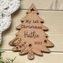 Personalised My First Christmas Wooden Disc Sign, thumbnail 3 of 3