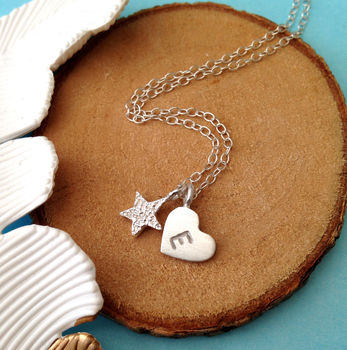 Initial Heart And Star Necklace, 3 of 12