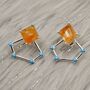 Raw Citrine,Turquoise Sterling Silver Earrings, thumbnail 4 of 8