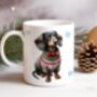 Personalised Dachshund In Christmas Jumper Mug E, thumbnail 1 of 2