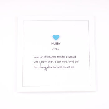 Definition Of Hubby Valentines Card, 2 of 3