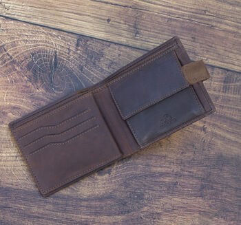 Personalised Thick Oiled Leather Wallet Rfid, 7 of 10