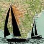 Sailing Over Devon And Cornwall Greetings Card, thumbnail 3 of 3