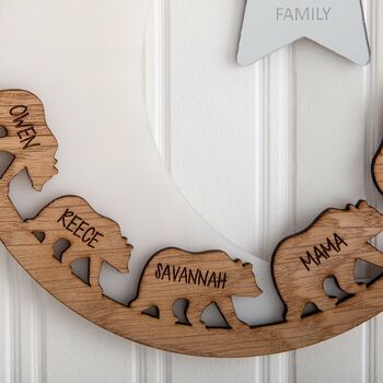 Bear, Moon And Star Personalised Family Wall Plaque, 3 of 3
