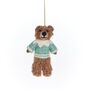 Handmade Felt Bruce The Bear Decoration, thumbnail 1 of 3