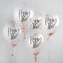 Five Rose Gold 'Happy 16th' Birthday Confetti Balloons, thumbnail 1 of 2