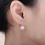 Sterling Silver White Opal Sun And Star Dangle Stud Earrings, thumbnail 3 of 10