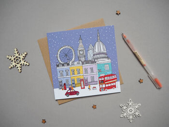 Five Cityscape Christmas Cards Mix And Match, 7 of 12