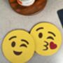 Custom Emoji Leather Drink Coaster, thumbnail 1 of 5