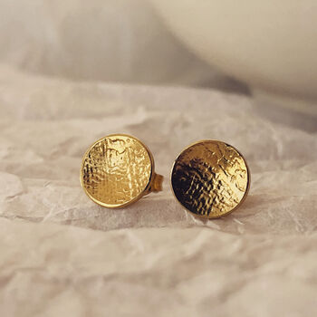 Small Textured Round Stud Earrings, 3 of 12