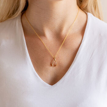 Gold Vermeil Wishbone Necklace, 4 of 8