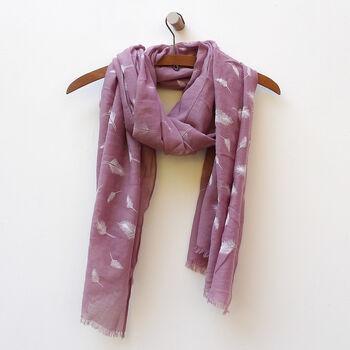 Rose Pink Feather Print Scarf, 2 of 12