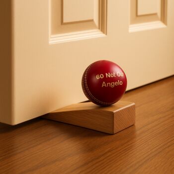 Personalised Full Size Cricket Ball Doorstop, 4 of 6