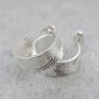 Sterling Silver Textured Hoops Marble Or Woodgrain, thumbnail 3 of 5