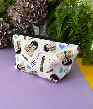 Columbo Wash Bag – Retro Detective Zip Pouch, Makeup Bag, Pencil Case, 80s Pop Culture Pattern, 4 of 11
