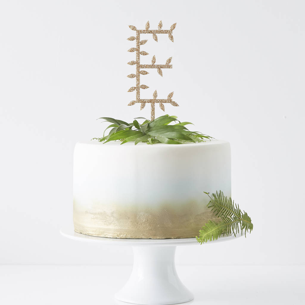 Personalised Botanical Letter Cake Topper, 1 of 11