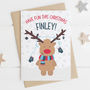 Cute Reindeer Christmas Card For Children, thumbnail 2 of 3