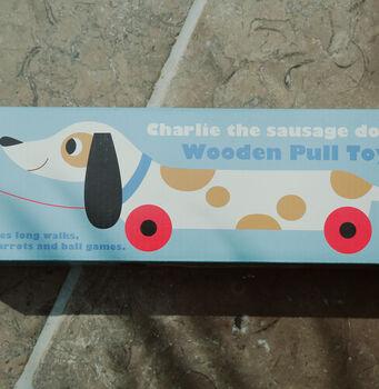 Charlie The Sausage Dog Wooden Pull Toy, 2 of 7