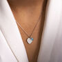 Sterling Silver Esme Heart And Heart Birthstone Personalised Name Necklace, thumbnail 2 of 12
