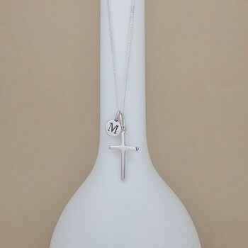 Personalised 925 Silver Christening Cross Necklace, 2 of 5