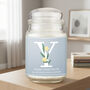 Floral Initial French Vanilla Jar Candle, thumbnail 1 of 5