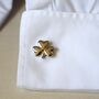 Four Leaf Clover Cufflinks 316 L Stainless Steel Good Luck Design Gift, thumbnail 2 of 5