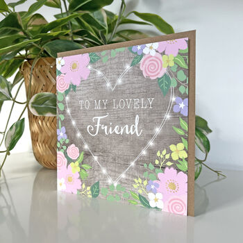 Fairy Lights Heart Friend Birthday Card, 2 of 2