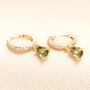 Birthstone Crystal Huggie Hoop Earrings In Gold, thumbnail 9 of 12