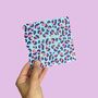 Leopard Print Birthday Card Blue And Blush Pink, thumbnail 2 of 4