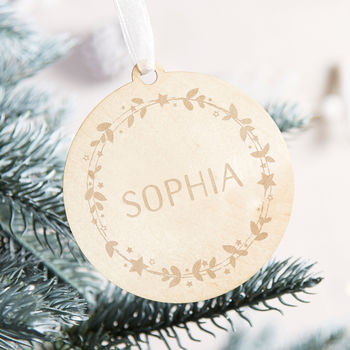 Personalised Wooden Christmas Bauble, 2 of 3