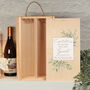 Eucalyptus Wedding Gift Double Wooden Wine Bottle Box, thumbnail 2 of 2