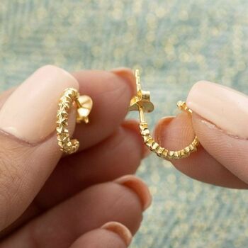 Star Cluster Hoop Stud Earrings, Sterling Silver, 2 of 8