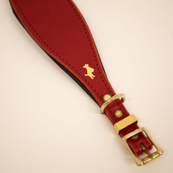 Personalised Padded Luxury Leather Sight Hound Collar, 5 of 12