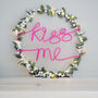 Kiss Me Mistletoe Fairy Light Wreath, thumbnail 1 of 4