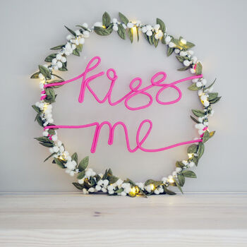 Mistletoe Light Up Slogan Wreath, 3 of 5