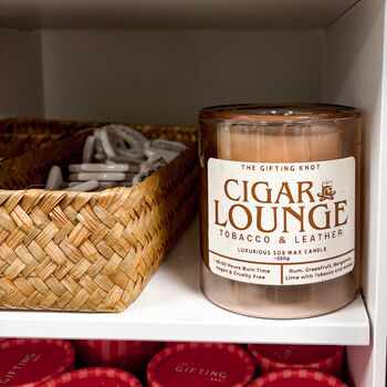 Cigar Lounge Luxury Soy Candle – Tobacco, Leather And Amber, 5 of 5
