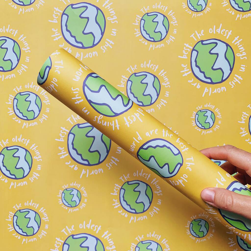 Earth Birthday Wrapping Paper Recyclable By Summer Lane Studio