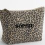 Leopard Print Toiletries Pouch Personalised, thumbnail 2 of 3