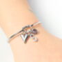 Personalised Heart Initial Silver Bracelet Friendship Knot, thumbnail 8 of 11