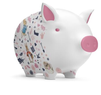 Tilly Pig Peter Rabbit And Friends Pink Piggy Bank, 3 of 7