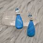 Dainty Blue Topaz And Howlite Earrings, thumbnail 3 of 10