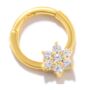 Gold Plated Pave Flower Hoop For Tragus Or Helix, thumbnail 1 of 3