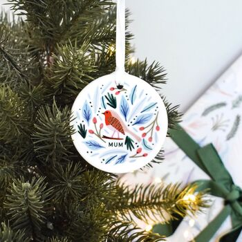 Personalised Robin Christmas Decoration, 4 of 7