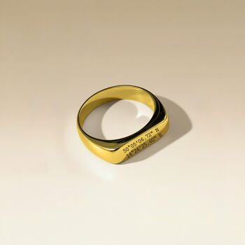 Gold Colour Personalised Signet Ring, 2 of 9
