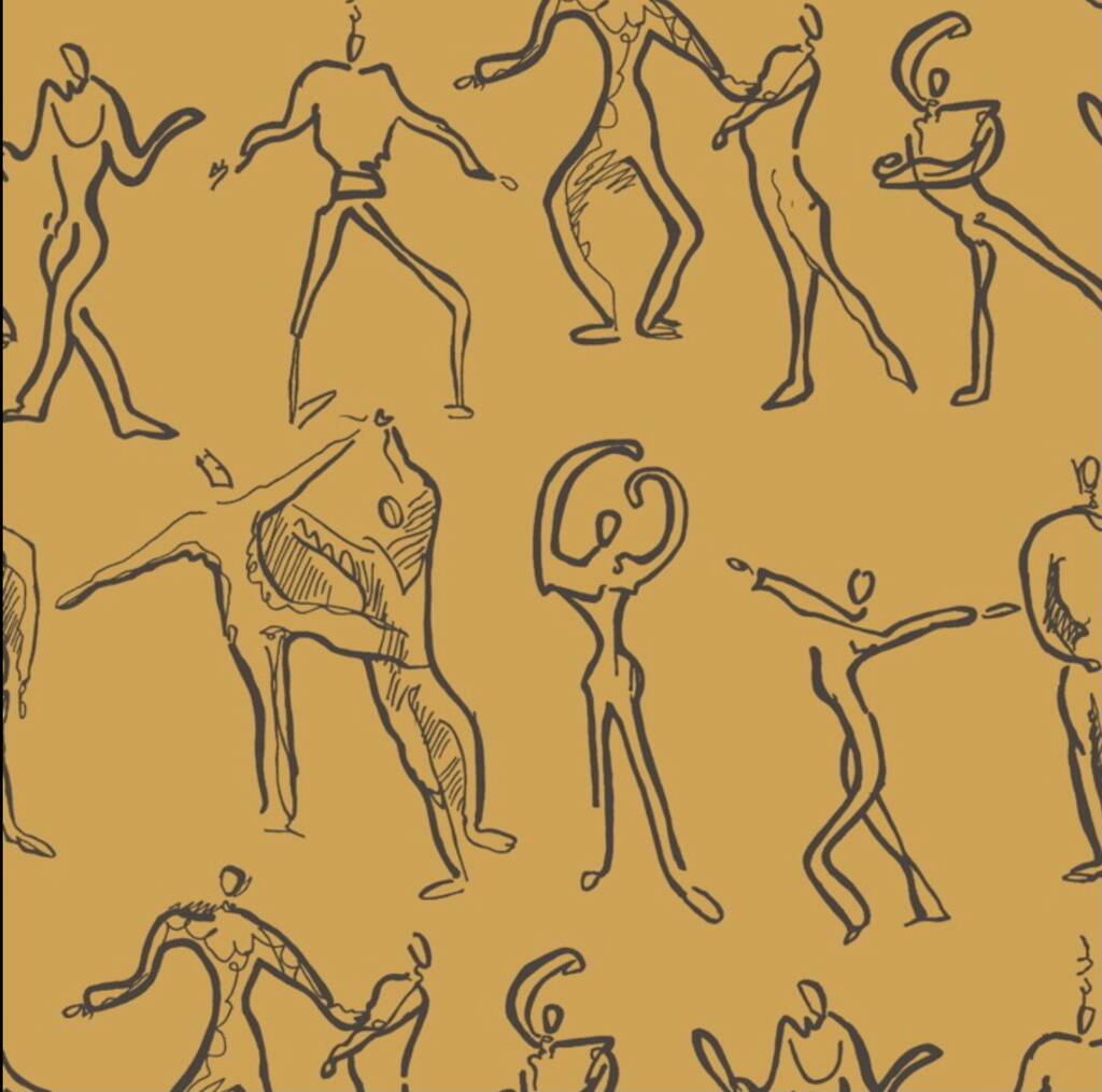 Dancers Wallpaper, Mustard By Sharon Jane studio | notonthehighstreet.com