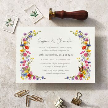 Wildflower Meadow Wedding Invitation Suite, 6 of 12