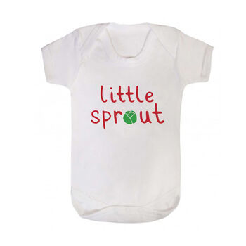 'Little Sprout' Christmas Baby Grow, 3 of 6