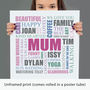 Personalised Mum Square Typographic Word Art, thumbnail 10 of 12